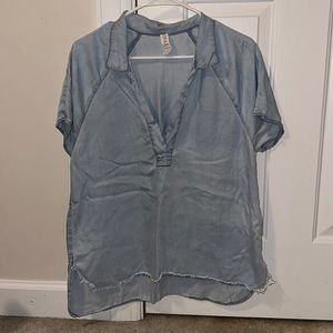 Amadi chambray short sleeve top
